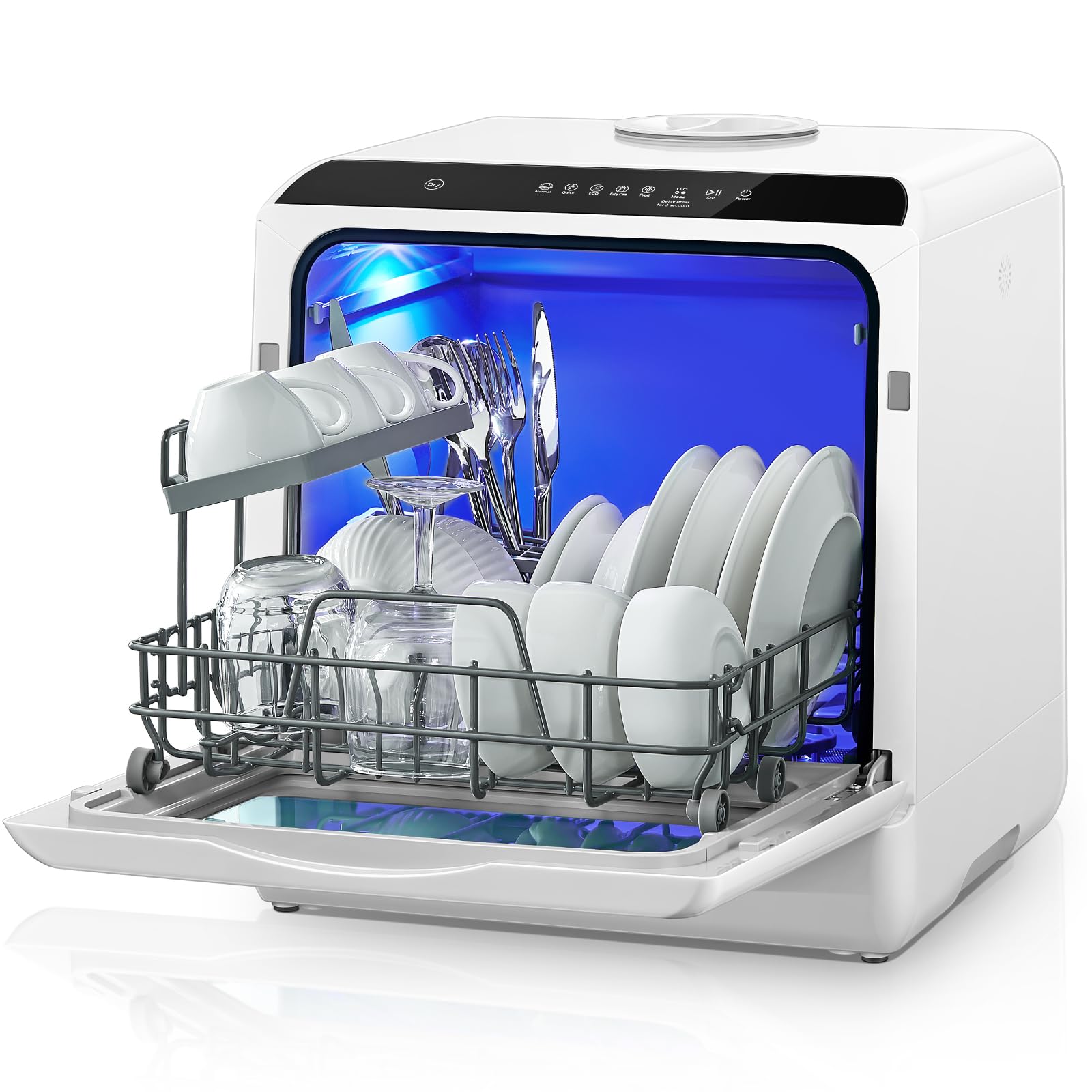 Countertop Dishwasher with Delay Start, 5+1 Wash Programs | No Installation Need