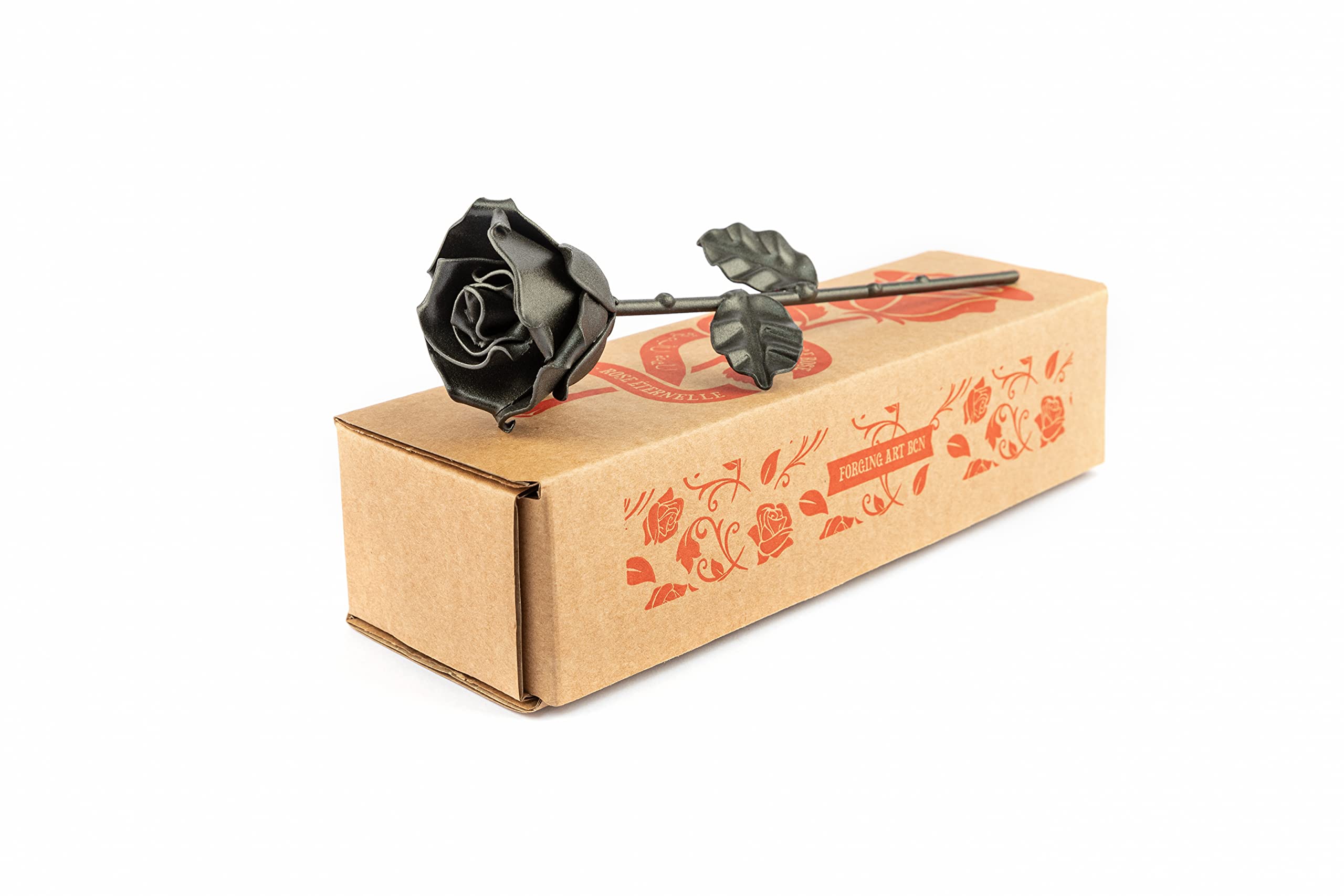 Forging Art Bcn® Hand Forged Eternal Wrought Iron Rose - Gift for Valentine's Da