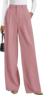 PRETTYGARDEN レディース 流れるようなワイドレッグドレスパンツ