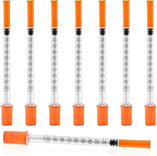 1ml Syringe with Cap, 31G 1/4" 6mm 1cc Syringes, Pack of 20 | Disposable Individual Package