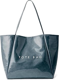 KALIDI PVC Tote Bag Women Large Kraft Paper Travel Beach Bag Jelly Purses