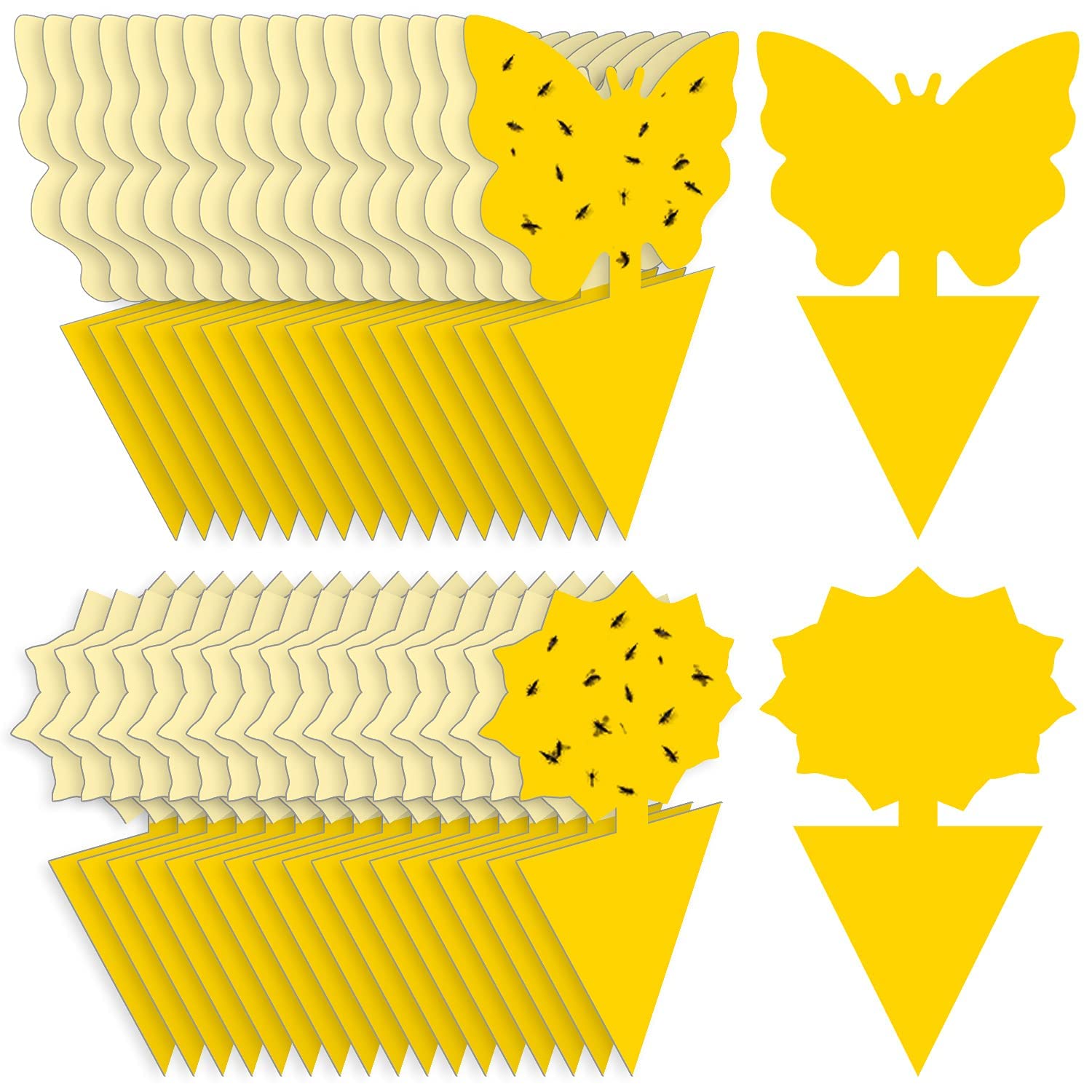 Fruit Fly Traps Fungus Gnat Traps Yellow Sticky Bug Traps 36 Pack No Harm and Od