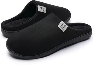 WateLves Men's Slippers Winter Short Plush Memory Foam Warm Cotton Unisex Adult