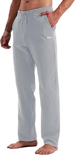 WILLIT Mens Cotton Jogging Bottoms Yoga Pants Workout Open Top Sports Trousers with Pockets