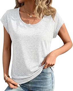 Camiseta básica de manga corta con cuello en V para mujer, para primavera y verano, camiseta de moda 2025
