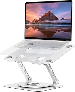 Soporte giratorio 360° y elevador ergonómico ajustable para portátiles, MacBook Pro, Dell, HP, Lenovo
