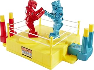 Mattel Games Rock 'Em Sock 'Em Robots Kids Game for Ages 6+ | 2-Player Game with Red Rocker vs Blue Bomber, Knock His Block Off​​​​ Active Play for Kids, Teens & Families