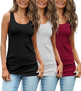 TAIPOVE 3 Packs Extra Long Tank Tops for Women Camisoles