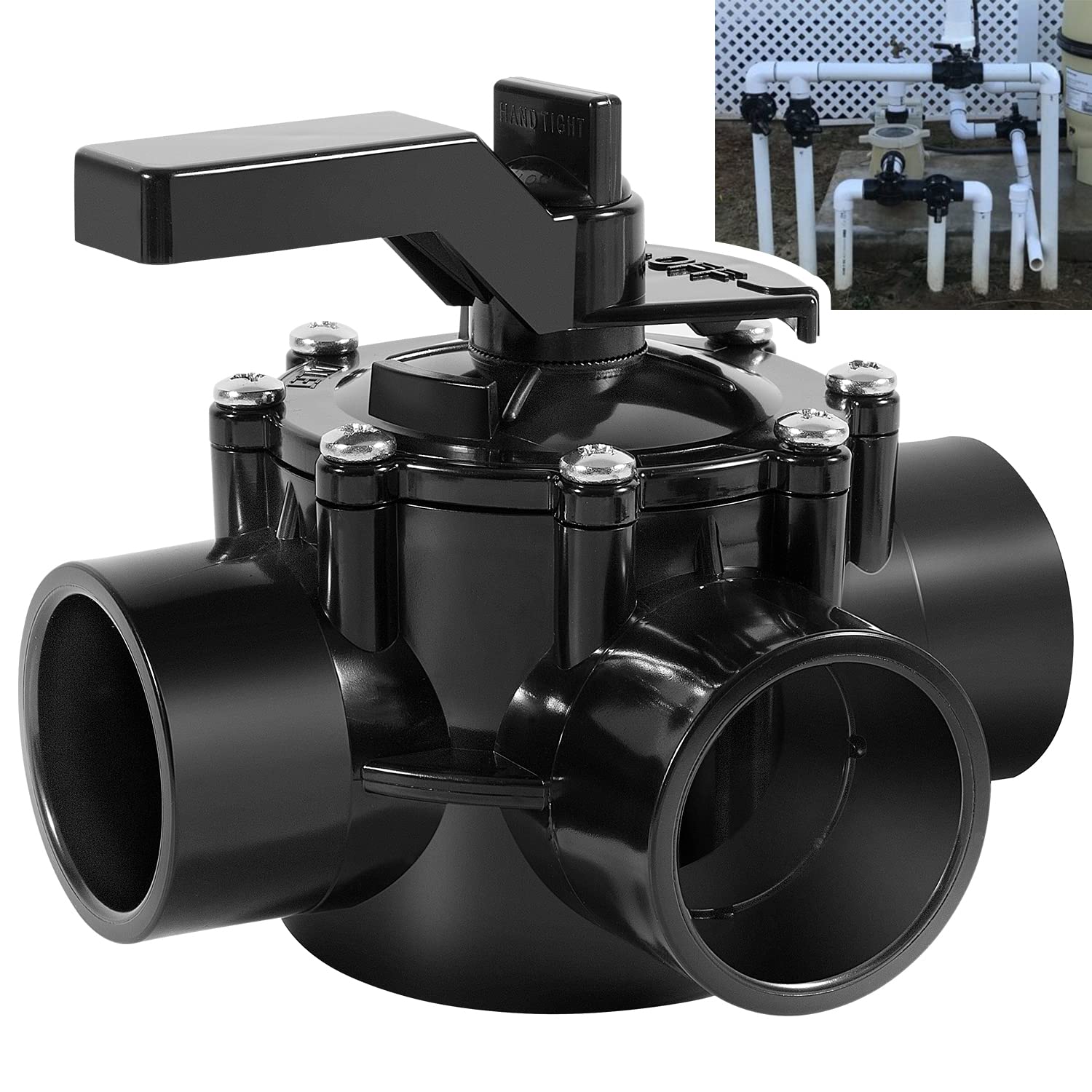 3 Way Pool Valve 1.5 Inch Replacement for Jandy 4715 Diverter Valve, 1-1/2 to 2-