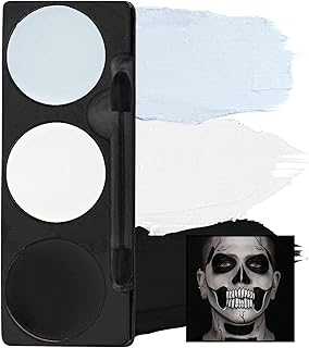Mehron Makeup Tri-Color Halloween Makeup Palette - SKELETON | 10 Shades of Mehron Greasepaint in 1 Easy to Use Palette. Perfect for Quick Costume Looks. Cruelty Free & Made in the USA.