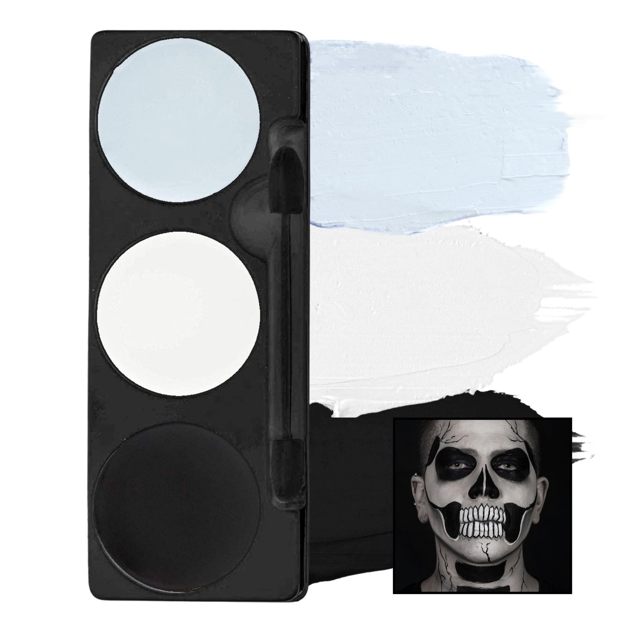 Mehron Makeup Tri-Color Halloween Makeup Palette - SKELETON | 10 Shades of Mehro