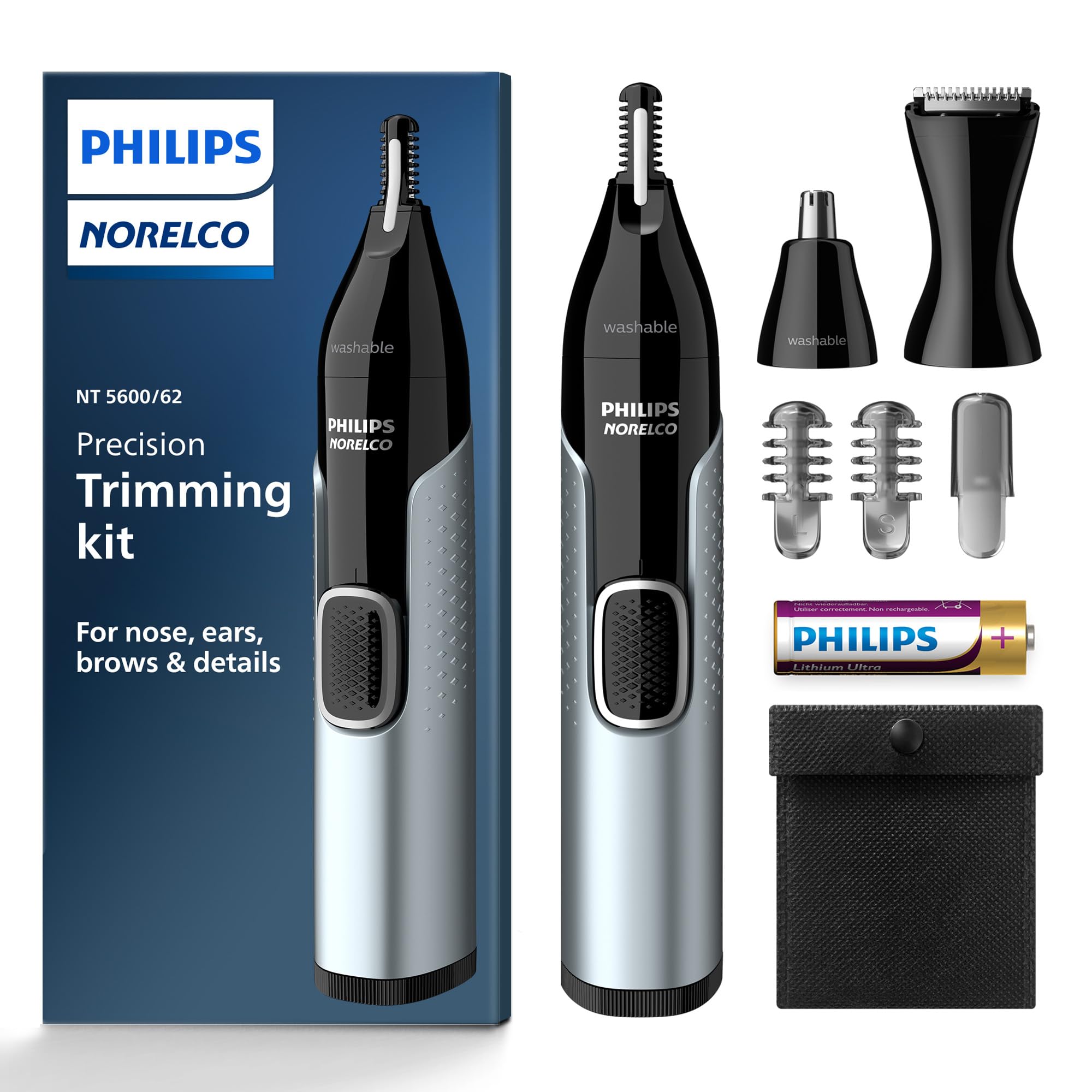 Norelco Philips Nose Trimmer 5000 for Nose, Ears, Eyebrows & Details | Protectiv