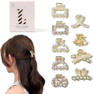 9 Pieces Hair Clips for Women - Small Pearl Hair Clips for Thick, Thin, Medium-Fine, Small, Graceful, Durable, Non-Slip, Strong Grip, Mini, No Damage