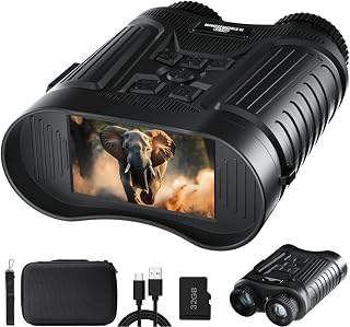 ANGDAOBIA Night Vision Goggles, 4K Night Vision Binoculars for Adults, 3'' HD Screen & 8X Digital Zoom External Flashlight, 2000FT Viewing Range for Outdoor Camping