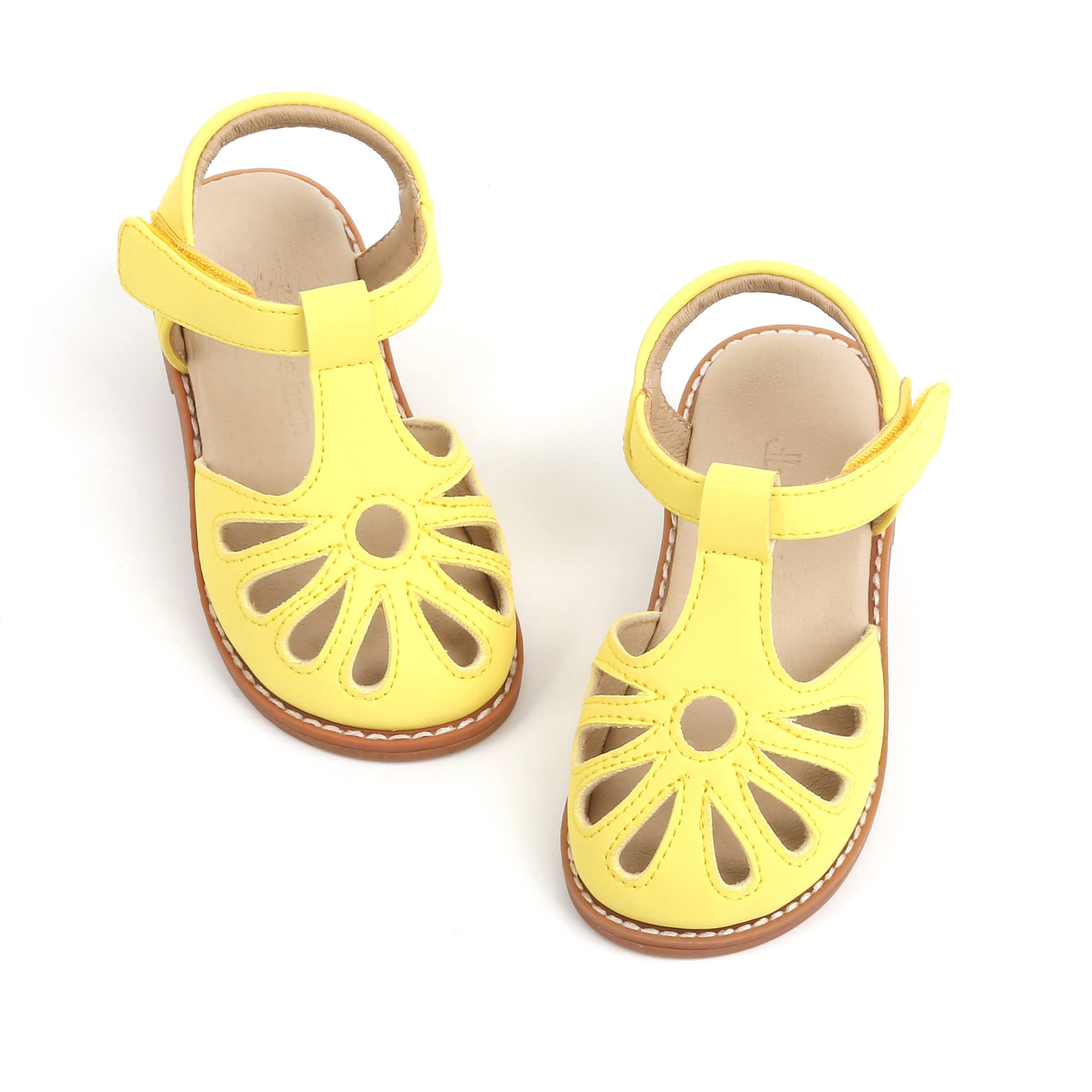 THEE BRON Toddler Kids Closed Toe Princess Sandals Retro Lace Up Breathable Shoe