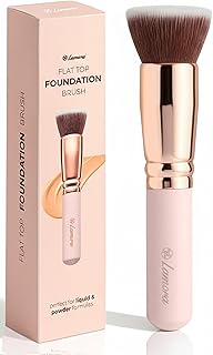 Make Up Brush Foundation Kabuki Flat Top, Perfect For Blending Liquid Cream | or Flawless Powder Cosmetics - Buffing, Stippling, Concealer - Premium Quality Synthetic Dense Bristles!