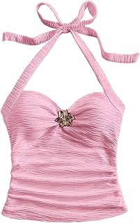 SOLY HUX Women's Halter Tops Cute Summer Y2K Going Out Camisole