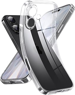 Supdeal iPhone 17 Case Clear Transparent Phone Cover US Military MIL Standard Lightweight Shockproof Camera Lens Protection Silicone Scratchproof Anti-Yellowing TPU Protective Case Support Wireless