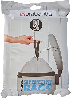 Brabantia Bin Liners, Size M/60 Litre, (30 Bags), White