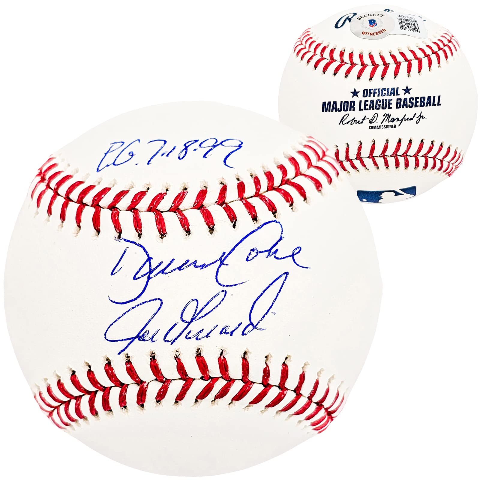 David Cone & Joe Girardi Autographed Official M.L.B Baseball "PG 7.18.99" Becket
