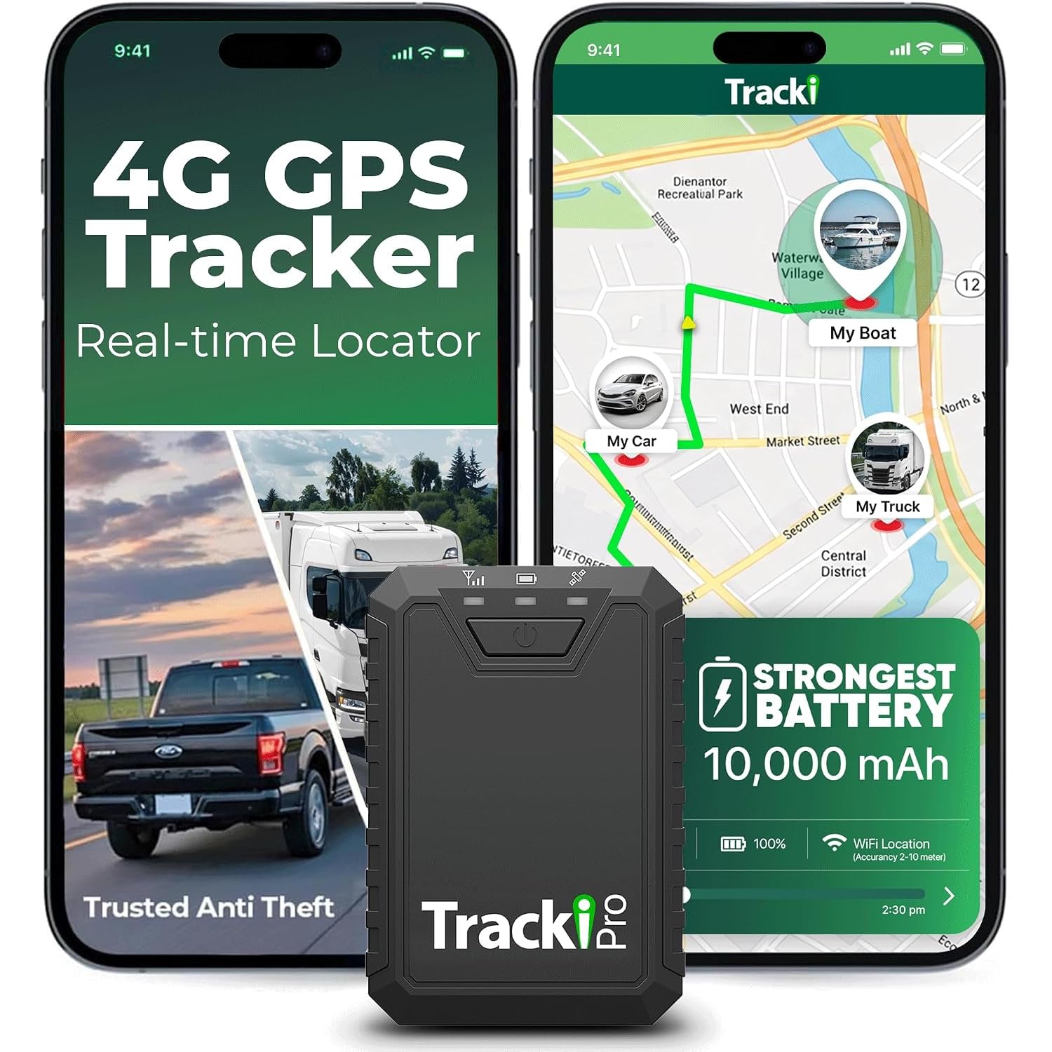 Tracki Pro GPS Tracker for Car – Waterproof 4G LTE Magnetic Car GPS Tracker, Lon
