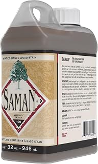 SamaN Interior Water Based Wood Stain - Walnut TEW-109-32 1-Quart | Natural Stain for Furniture, Moldings, Wood Paneling, Cabinets