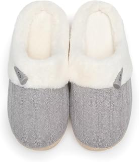 NineCiFun Women's House Slippers Indoor Slippers Non-Slip Warm Plush Winter Slippers