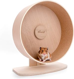 Niteangel Wooden Hamster Exercise Wheel: - Silent Hamster Running Wheel for Hamsters Gerbil Mice and Other Similar-Sized Small Pets (Large)
