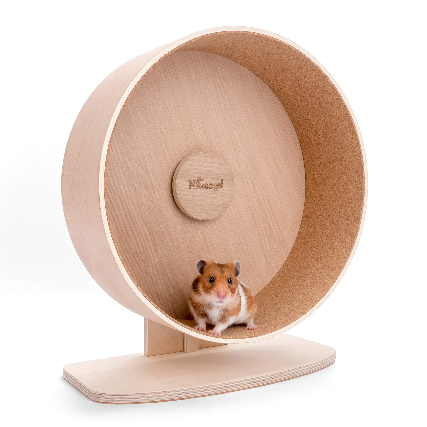Niteangel Wooden Hamster Exercise Wheel: - Silent Hamster Running Wheel for Hams