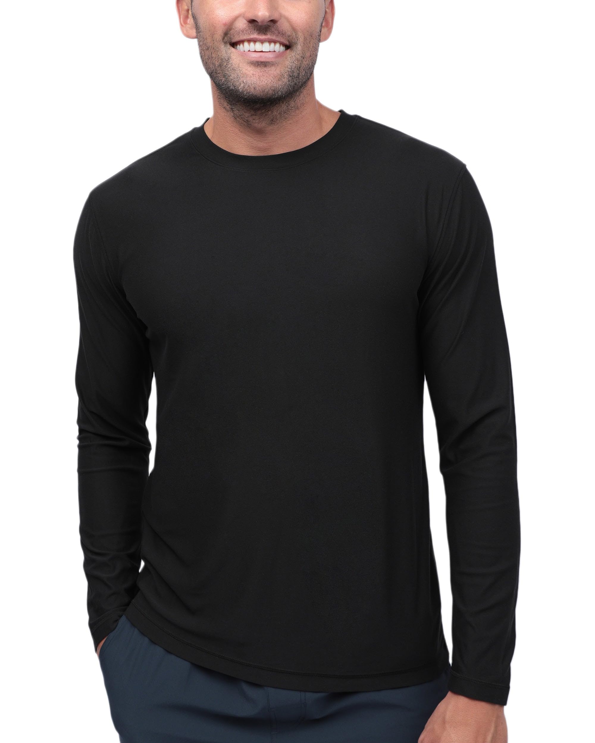 INTO THE AM Men's Performance Dri-Fit Long Sleeve Athletic Gym Shirt for Men S-3