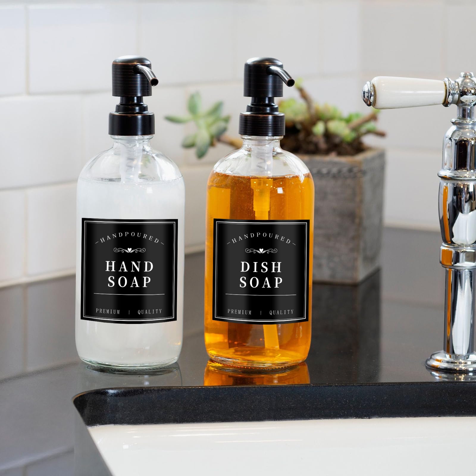 Water Resistant Soap Label for Bottle Mouthwash Dispenser Labels for Bathroom Re