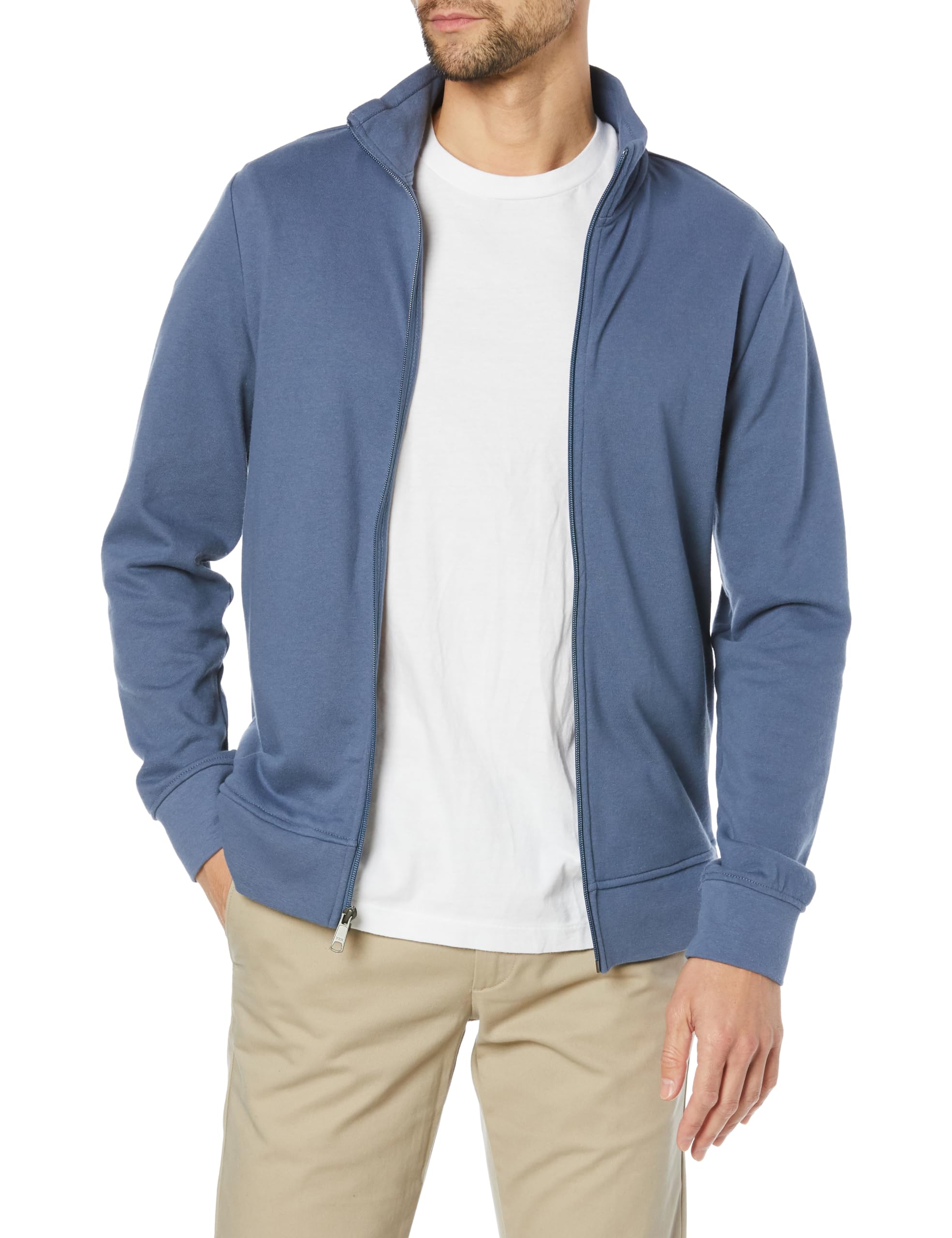 Amazon Essentials Men's Lightweight French Terry Zip-Up Mock Neck Sweatshirt