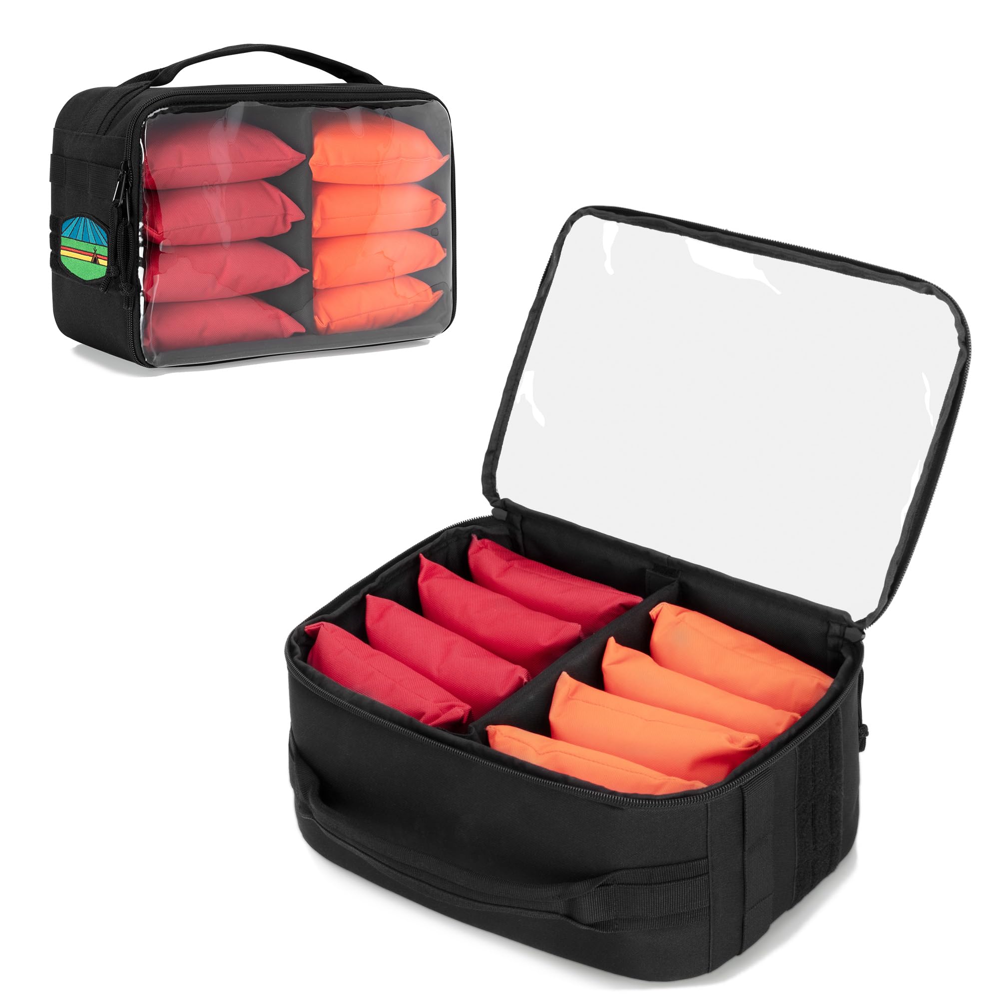 GOBUROS Cornhole Bag Carry Case for 8 Bags, Cornhole Bean Bag Holder | Padded Di