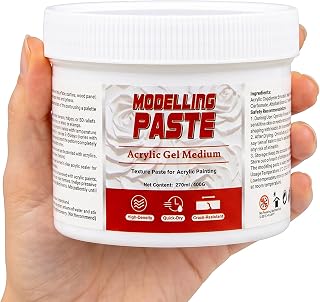 Melispapa 9.1 fl oz/270 ml/400 g Thick Acrylic Modeling Paste, High Density Modeling Paste for Textured Art, Acrylic Painting,Canvas Paint & Art Projects (Opaque White)