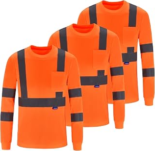 A-SAFETY Safety Shirt,High Visibility Work T Shirt Long Short Sleeve Class 3 (XS-6XL)