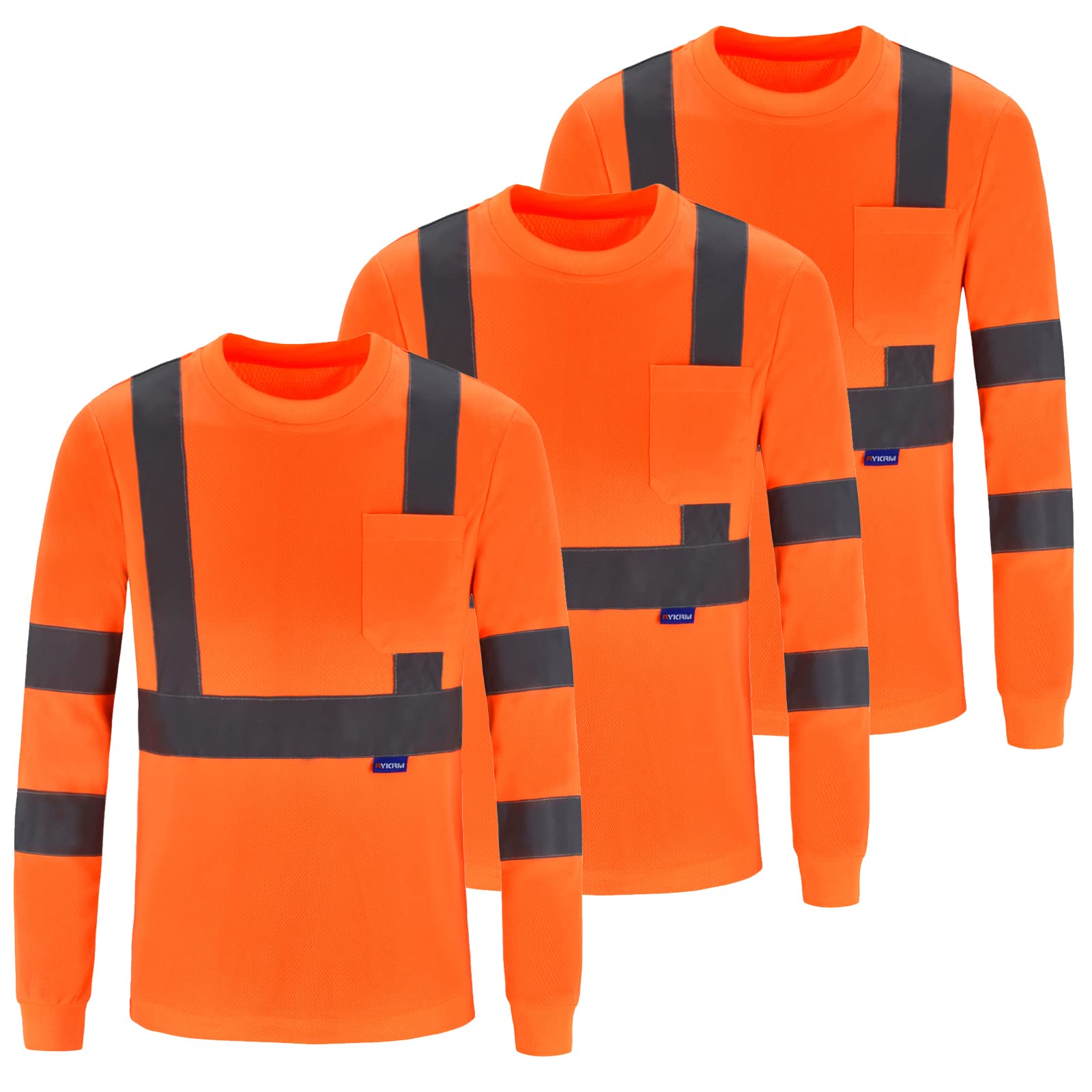 A-SAFETY Safety Shirt,High Visibility Work T Shirt Long Short Sleeve Class 3 (XS