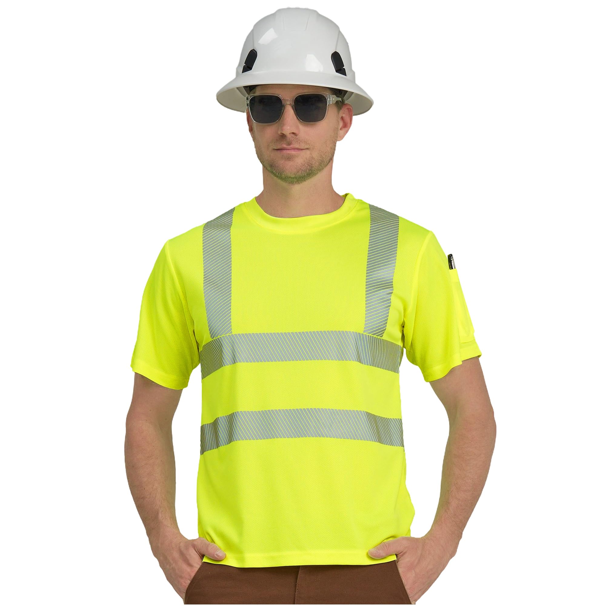 AYKRM Safety High Visibility Long Sleeve Construction Work Shirts Class 3 Workwe