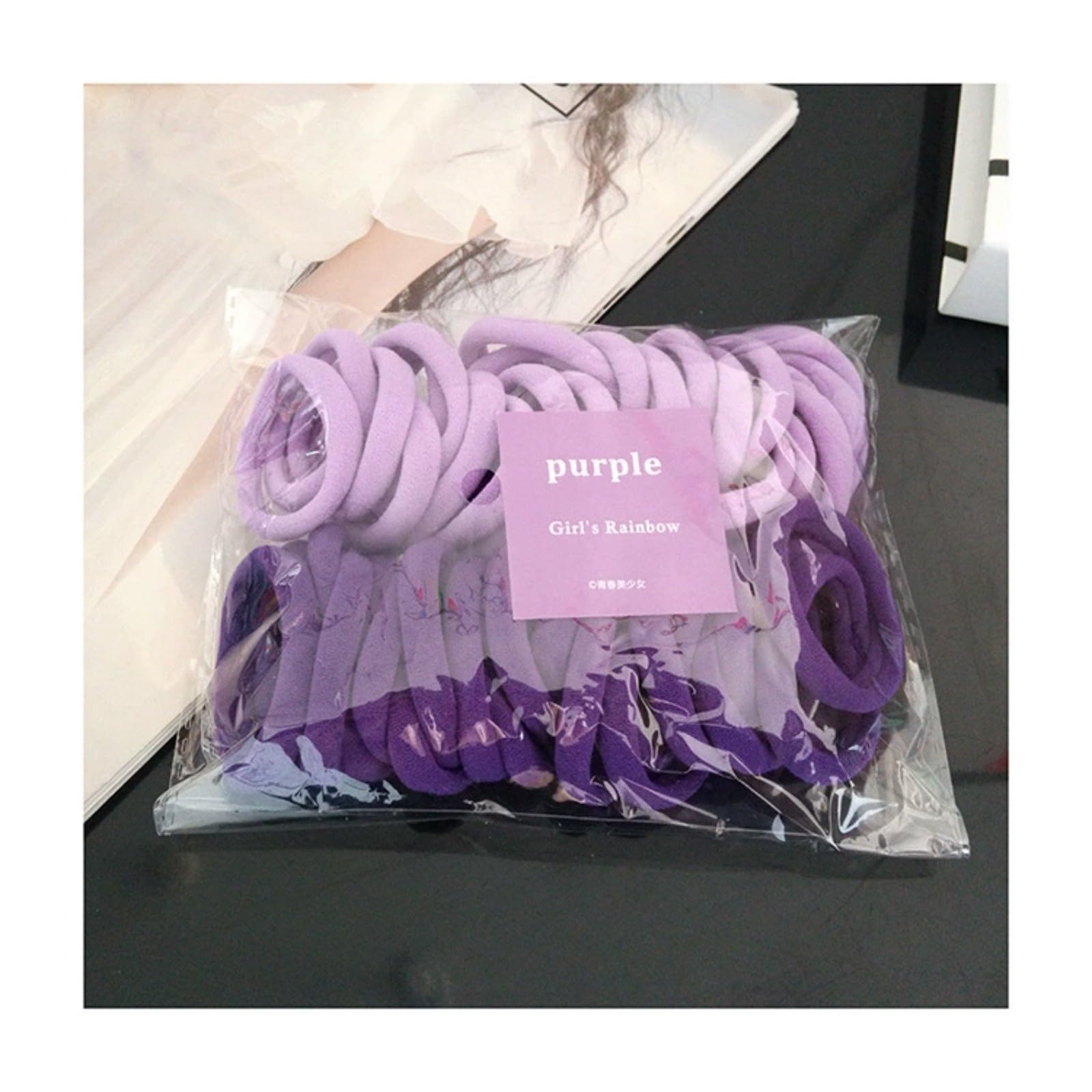 100 Pieces Elastic Hair Accessories, Seamless Cotton Hair Bands, Soft Ponytail H