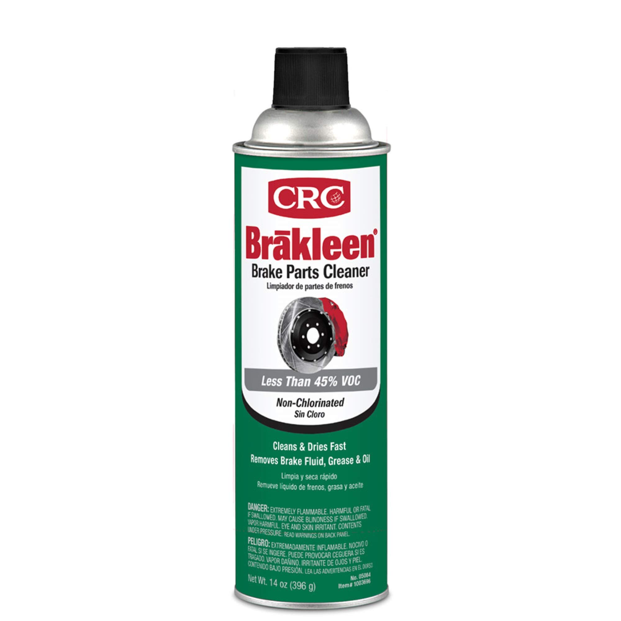 CRC Brakleen Brake Parts Cleaner Spray - Non-Chlorinated, Low VOC - 14 oz | Fast