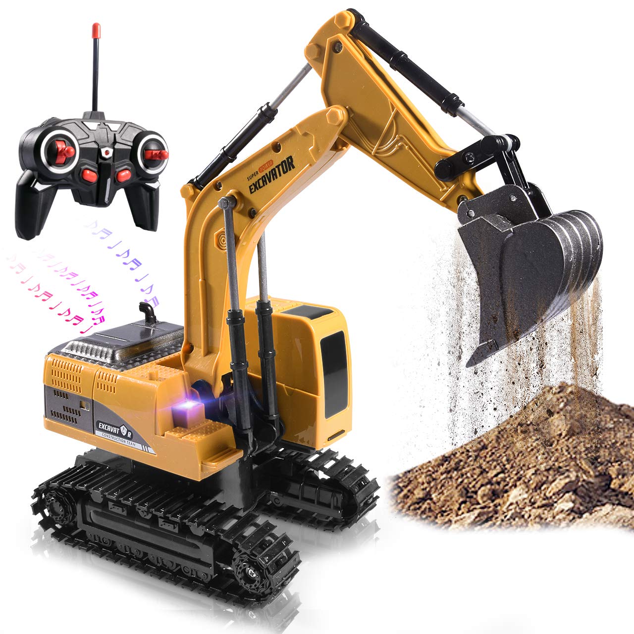 Remote Control Excavator, Beach Excavator Sand Toy Gift for Boys Age 3-7 | Gets 