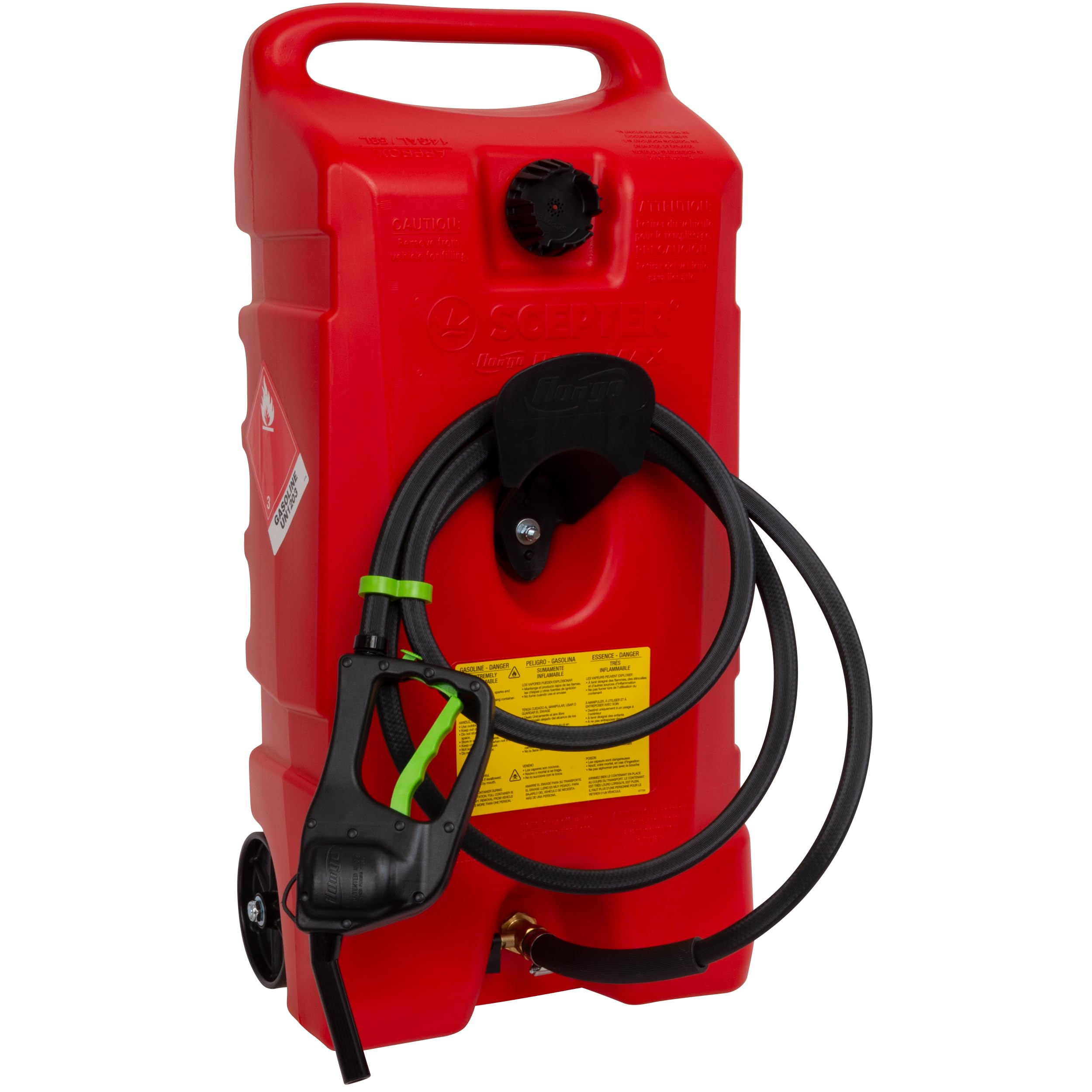 Scepter Duramax Flo ’N Go 14 Gallon Gas Caddy, 53 Liter Fuel Tank, Red | Updated