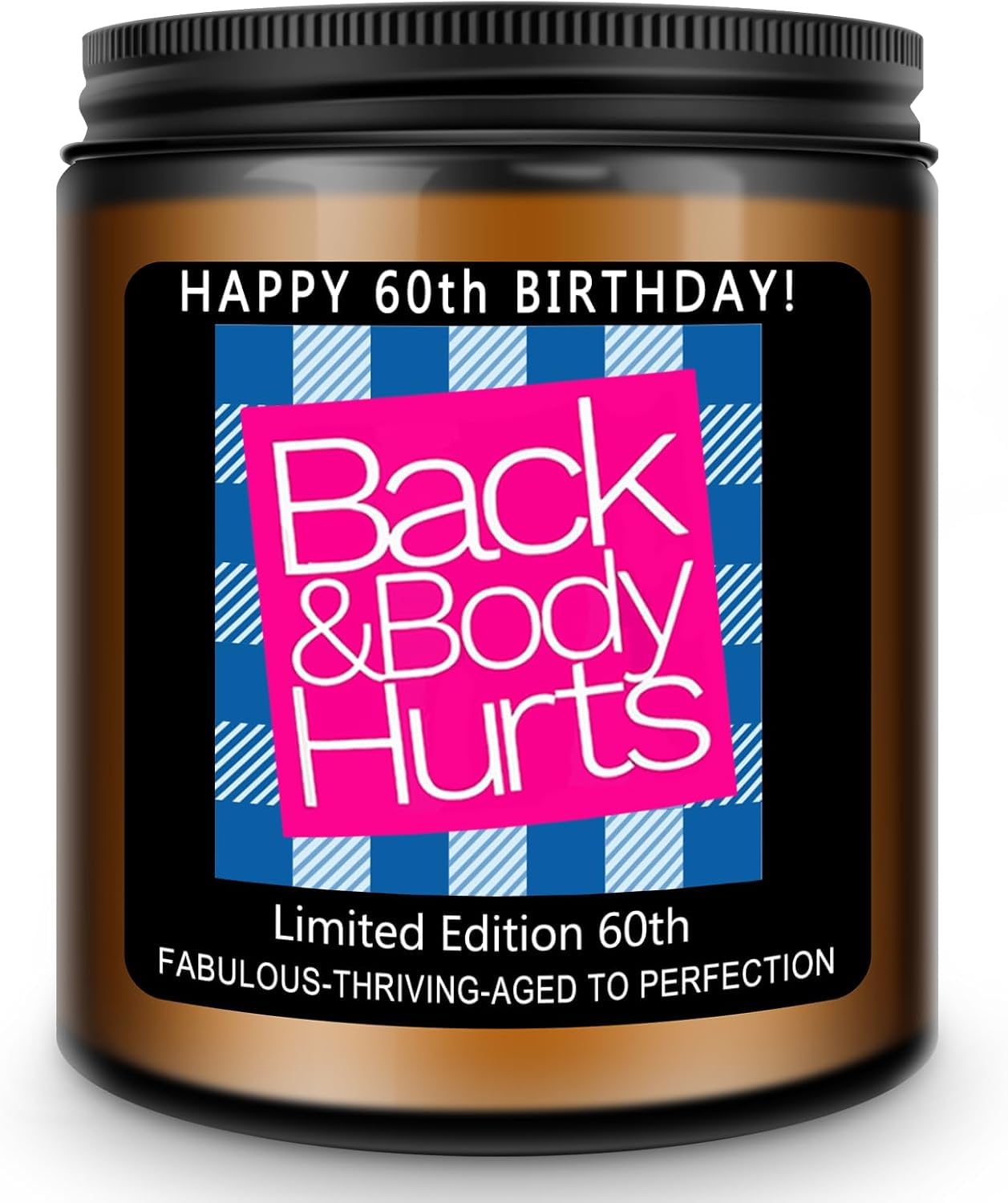 Homsolver 60th Birthday Gifts for Women Men, Happy 60th Birthday Decorations Can