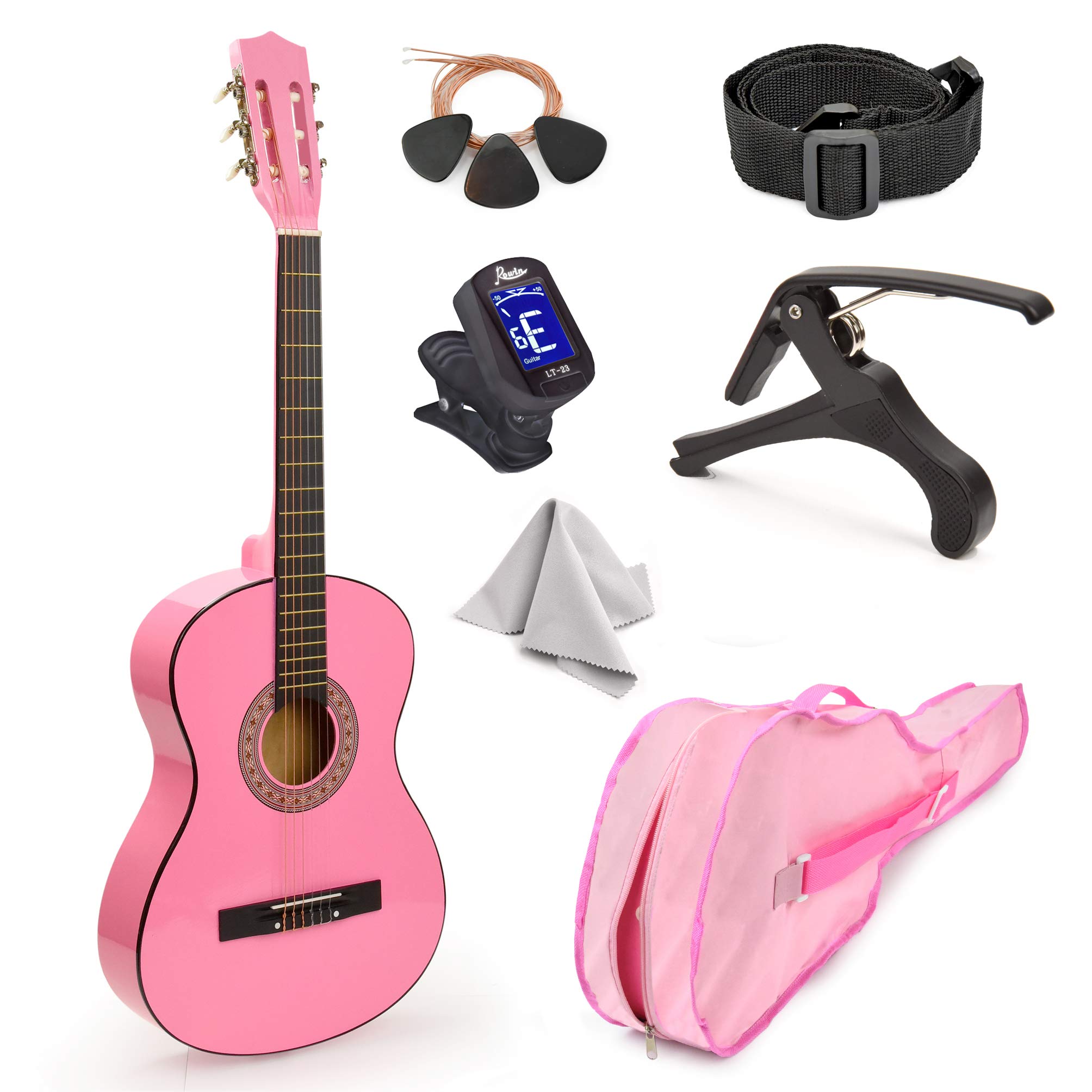 MasterPlay Kids Guitar, 30” Beginner Classical Wood Guitar For Learners, With st