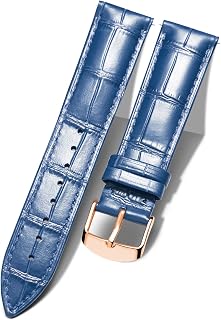 BINLUN Quick Release Leather Watch Straps Replacement Watch Bands Smart Watch Strap Crocodile Pattern in 10 Colors 13 Sizes with Silver/Gold/Rose-Gold Buckle for Men Women(10mm-24mm)