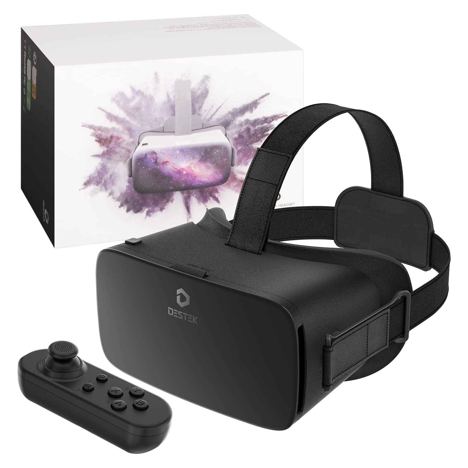 DESTEK V5 VR Headset with 50000+ VR Movies – Fits All Smartphone Sizes | Include