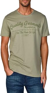 riverso Men's T-Shirt RivLeon Crew Neck Short Sleeve T-Shirt Print Regular Fit 100% Cotton Green Blue White Grey Red Orange S M L XL 2XL 3XL 4XL 5XL