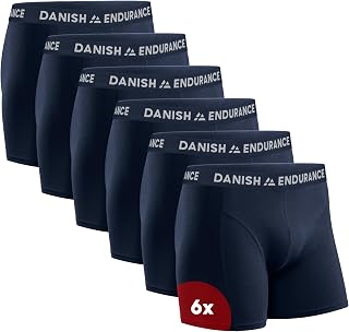 DANISH ENDURANCE Men's Boxer Shorts, Cotton, with or Without Flap, 6 Pairs