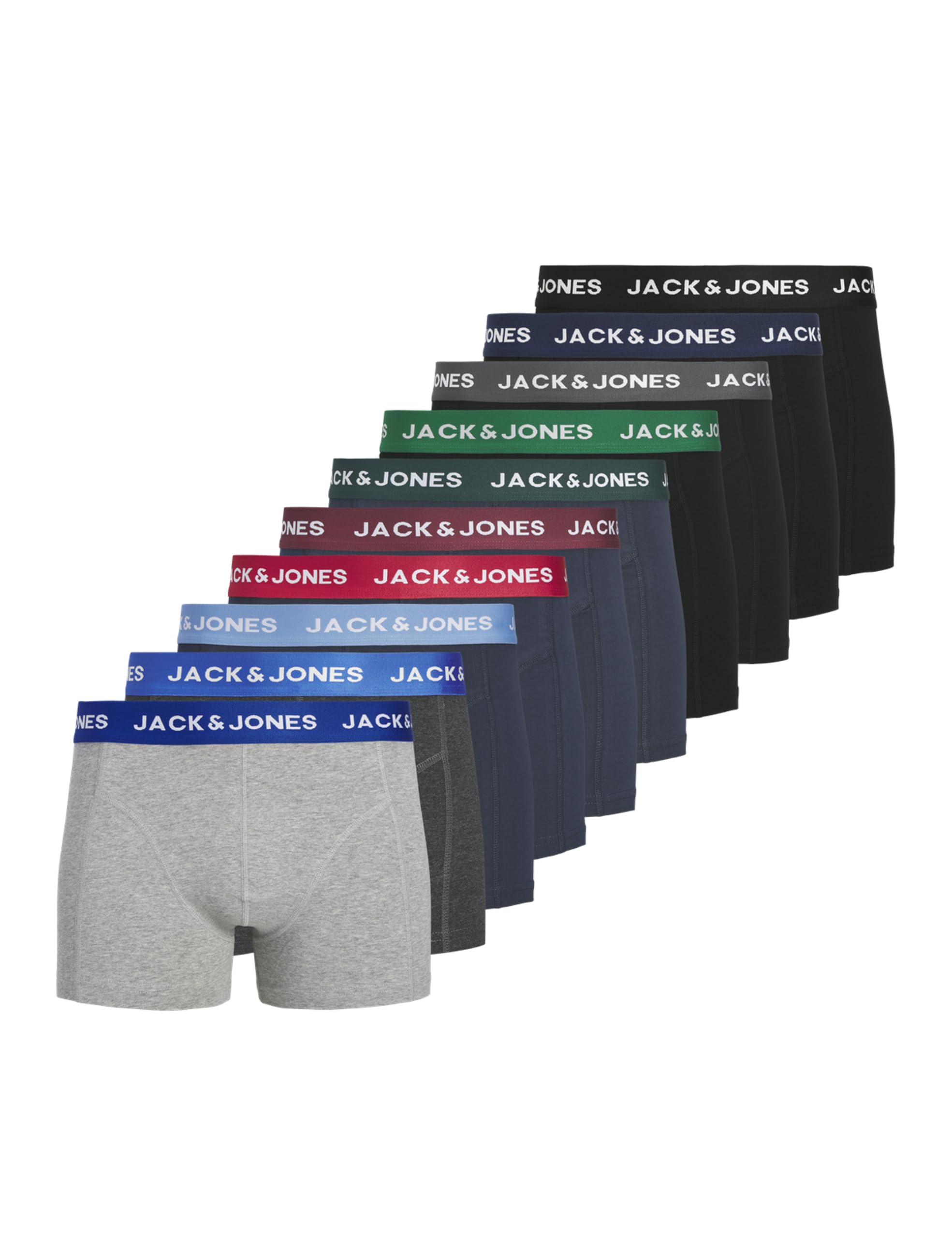 JACK & JONES Jacjimmy Solid Trunks 10 Pack Men's Boxer Shorts (Pack of 10)