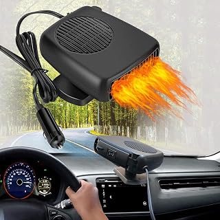 Portable Car Heater,12V 200W Fast Heating Defroster balck | 2 in 1 Automobile Windshield Fast Heaters Car Heater That Plugs into Cigarette Lighter for Car, SUV, Trucks