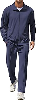 COOFANDY Mens Casual 2 Piece Tracksuit Set Full Zip Jacquard,Fashion Jacket and Pants